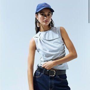 ASOS twist front gray tank